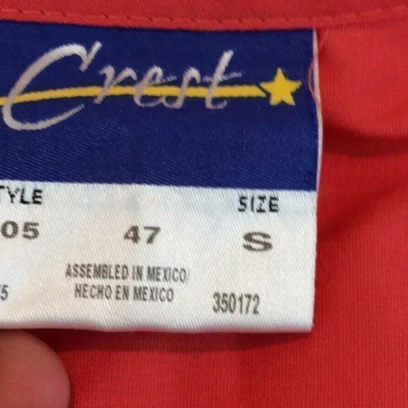 Crest Medical Nurse Uniform Scrub Size Small Top Blouse Orange Short Sleeve - Picture 7 of 12